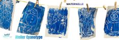 Atelier cyanotype en maternelle 2026